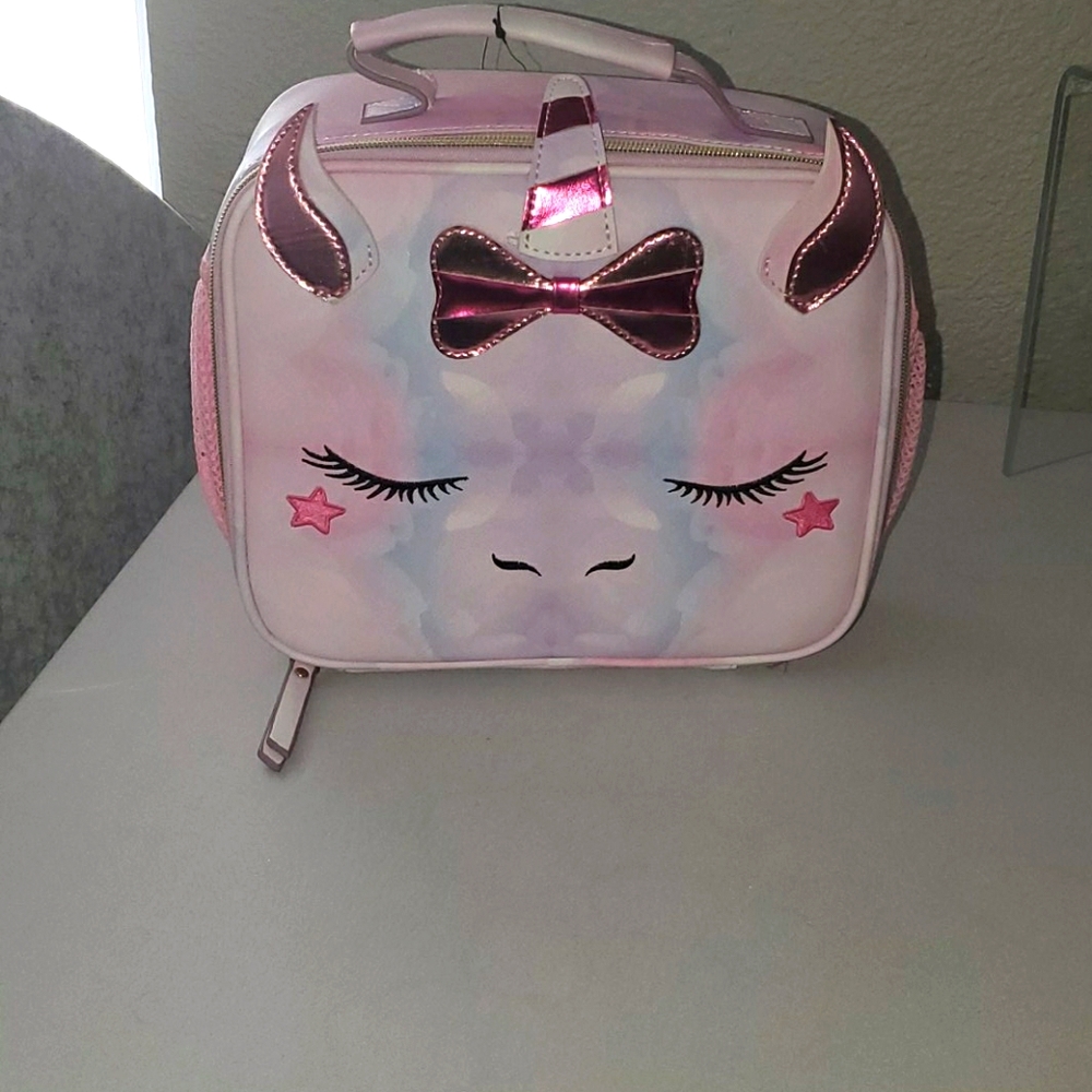Under One Sky pink unicorn lunchbox